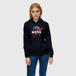 Толстовка-худи женская NASA: Black Space, цвет: 3D-черный — фото 2