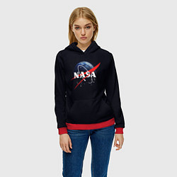 Толстовка-худи женская NASA: Black Space, цвет: 3D-красный — фото 2