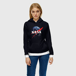 Толстовка-худи женская NASA: Black Space, цвет: 3D-белый — фото 2