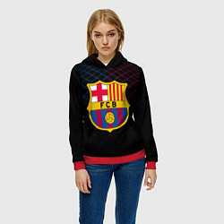 Толстовка-худи женская FC Barcelona Lines, цвет: 3D-красный — фото 2