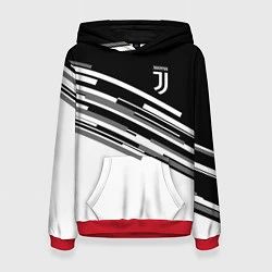 Толстовка-худи женская FC Juventus: B&W Line, цвет: 3D-красный