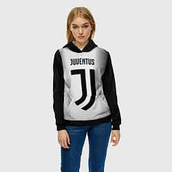 Толстовка-худи женская FC Juventus: Silver Original, цвет: 3D-черный — фото 2