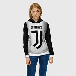 Толстовка-худи женская FC Juventus: Silver Original, цвет: 3D-белый — фото 2