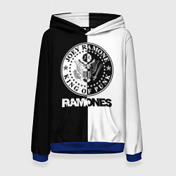 Толстовка-худи женская Ramones B&W, цвет: 3D-синий
