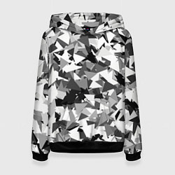 Толстовка-худи женская Городской серый камуфляж, цвет: 3D-черный