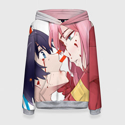 Толстовка-худи женская Darling in the FranXX, цвет: 3D-меланж