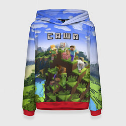 Толстовка-худи женская Майнкрафт: Саша, цвет: 3D-красный