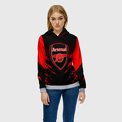 Толстовка-худи женская Arsenal FC: Sport Fashion, цвет: 3D-меланж — фото 2