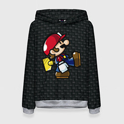 Толстовка-худи женская Super Mario: Black Brick, цвет: 3D-меланж