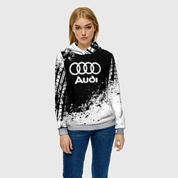 Толстовка-худи женская Audi: Black Spray, цвет: 3D-меланж — фото 2