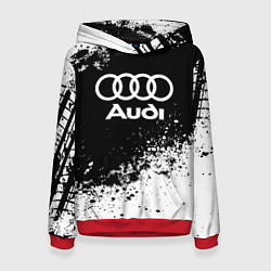 Толстовка-худи женская Audi: Black Spray, цвет: 3D-красный