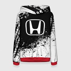 Толстовка-худи женская Honda: Black Spray, цвет: 3D-красный