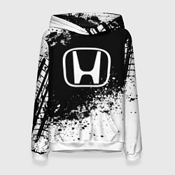 Толстовка-худи женская Honda: Black Spray, цвет: 3D-белый