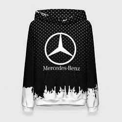 Толстовка-худи женская Mercedes-Benz: Black Side, цвет: 3D-белый