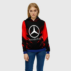 Толстовка-худи женская Mercedes-Benz: Red Anger, цвет: 3D-синий — фото 2