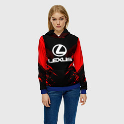 Толстовка-худи женская Lexus: Red Anger, цвет: 3D-синий — фото 2