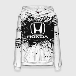 Толстовка-худи женская Honda: Black Spray, цвет: 3D-белый