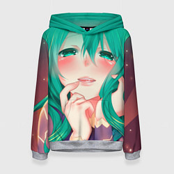 Толстовка-худи женская Miku Ahegao, цвет: 3D-меланж