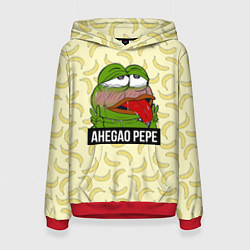 Толстовка-худи женская Ahegao Pepe, цвет: 3D-красный