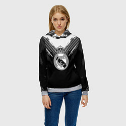 Толстовка-худи женская FC Real Madrid: Black Style, цвет: 3D-меланж — фото 2