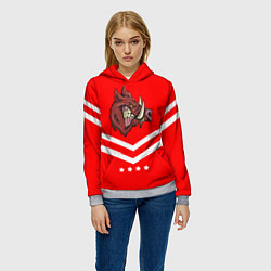 Толстовка-худи женская Спартанский кабан, цвет: 3D-меланж — фото 2