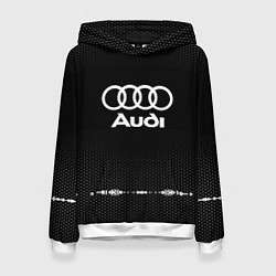 Толстовка-худи женская Audi: Black Abstract, цвет: 3D-белый