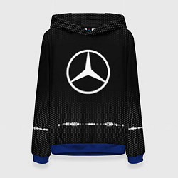 Толстовка-худи женская Mercedes: Black Abstract, цвет: 3D-синий