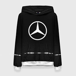 Толстовка-худи женская Mercedes: Black Abstract, цвет: 3D-белый