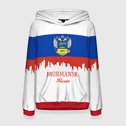 Толстовка-худи женская Murmansk: Russia, цвет: 3D-красный