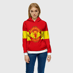 Толстовка-худи женская FC Man United: Red Style, цвет: 3D-белый — фото 2