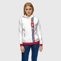 Толстовка-худи женская Пермский край, цвет: 3D-красный — фото 2