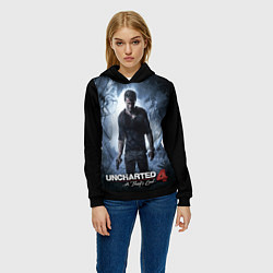 Толстовка-худи женская Uncharted 4: A Thief's End, цвет: 3D-черный — фото 2