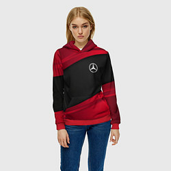 Толстовка-худи женская Mercedes Benz: Red Sport, цвет: 3D-красный — фото 2