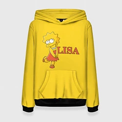 Толстовка-худи женская Lisa Simpson, цвет: 3D-черный