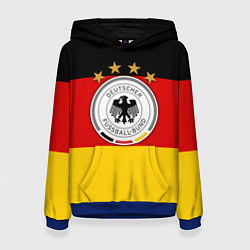 Толстовка-худи женская Немецкий футбол, цвет: 3D-синий