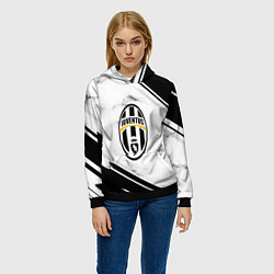 Толстовка-худи женская JUVENTUS, цвет: 3D-черный — фото 2