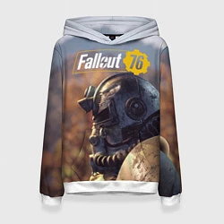Толстовка-худи женская Fallout 76, цвет: 3D-белый