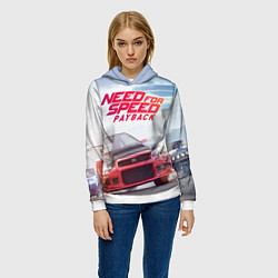 Толстовка-худи женская Need for Speed: Payback, цвет: 3D-белый — фото 2