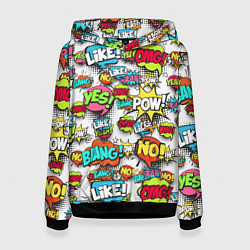 Толстовка-худи женская Pop art Fashion, цвет: 3D-черный