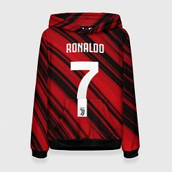 Толстовка-худи женская Ronaldo 7: Red Sport, цвет: 3D-черный