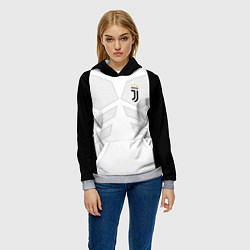Толстовка-худи женская JUVENTUS SPORT, цвет: 3D-меланж — фото 2