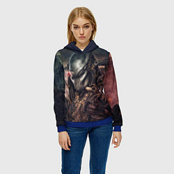 Толстовка-худи женская Merciless Predator, цвет: 3D-синий — фото 2