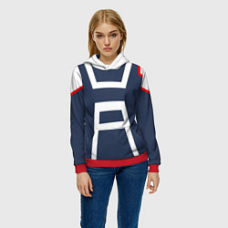 Толстовка-худи женская MHA U A SCHOOL, цвет: 3D-красный — фото 2