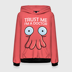 Толстовка-худи женская Trust Me I'm a Doctor, цвет: 3D-черный