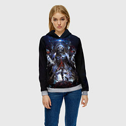 Толстовка-худи женская Overlord, цвет: 3D-меланж — фото 2