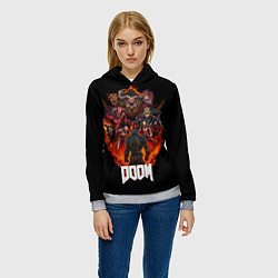 Толстовка-худи женская DOOM History, цвет: 3D-меланж — фото 2