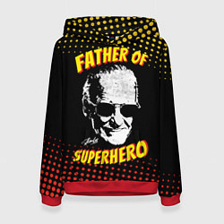 Толстовка-худи женская Stan Lee: Father of Superhero, цвет: 3D-красный