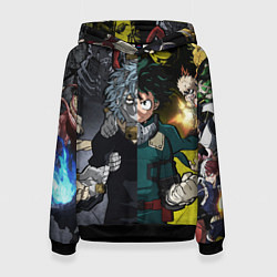 Толстовка-худи женская Шигараки и Мидория, цвет: 3D-черный