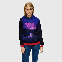 Толстовка-худи женская Stranger Things: Neon Road, цвет: 3D-красный — фото 2