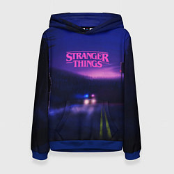 Толстовка-худи женская Stranger Things: Neon Road, цвет: 3D-синий